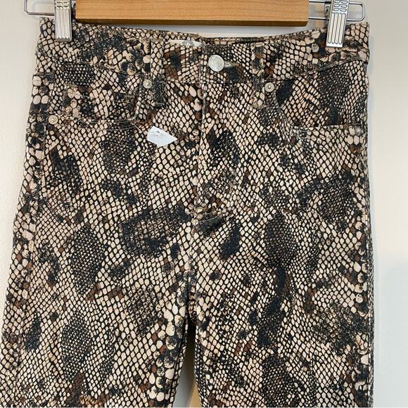 Free People Two Faced Snakeskin Python print skinny jeans Jeggings ankle 26 new - Picture 3 of 15